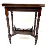 Late Victorian mahogany folding card table