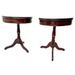 Pair Chinese rosewood drum tables
