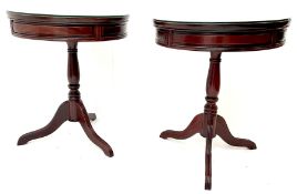 Pair Chinese rosewood drum tables