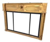 19th century gilt framed over mantle mirror