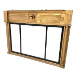 19th century gilt framed over mantle mirror