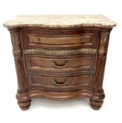Kevin Charles American walnut serpentine chest with marble top
