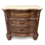 Kevin Charles American walnut serpentine chest with marble top