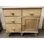 Victorian pine side cabinet