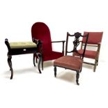 Edwardian mahogany nursing chair