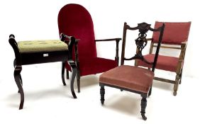 Edwardian mahogany nursing chair