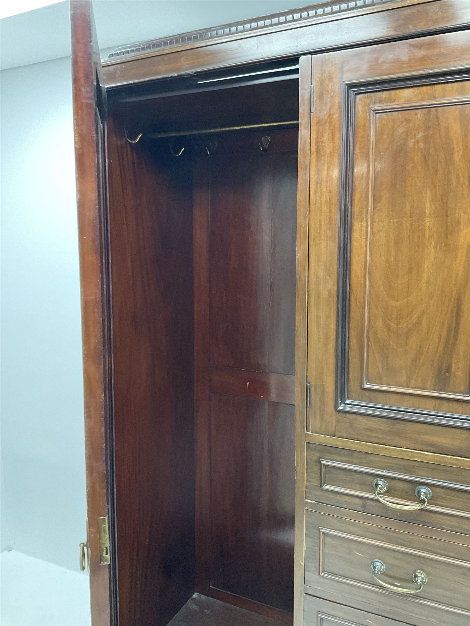 Edwardian mahogany combination wardrobe - Image 4 of 6