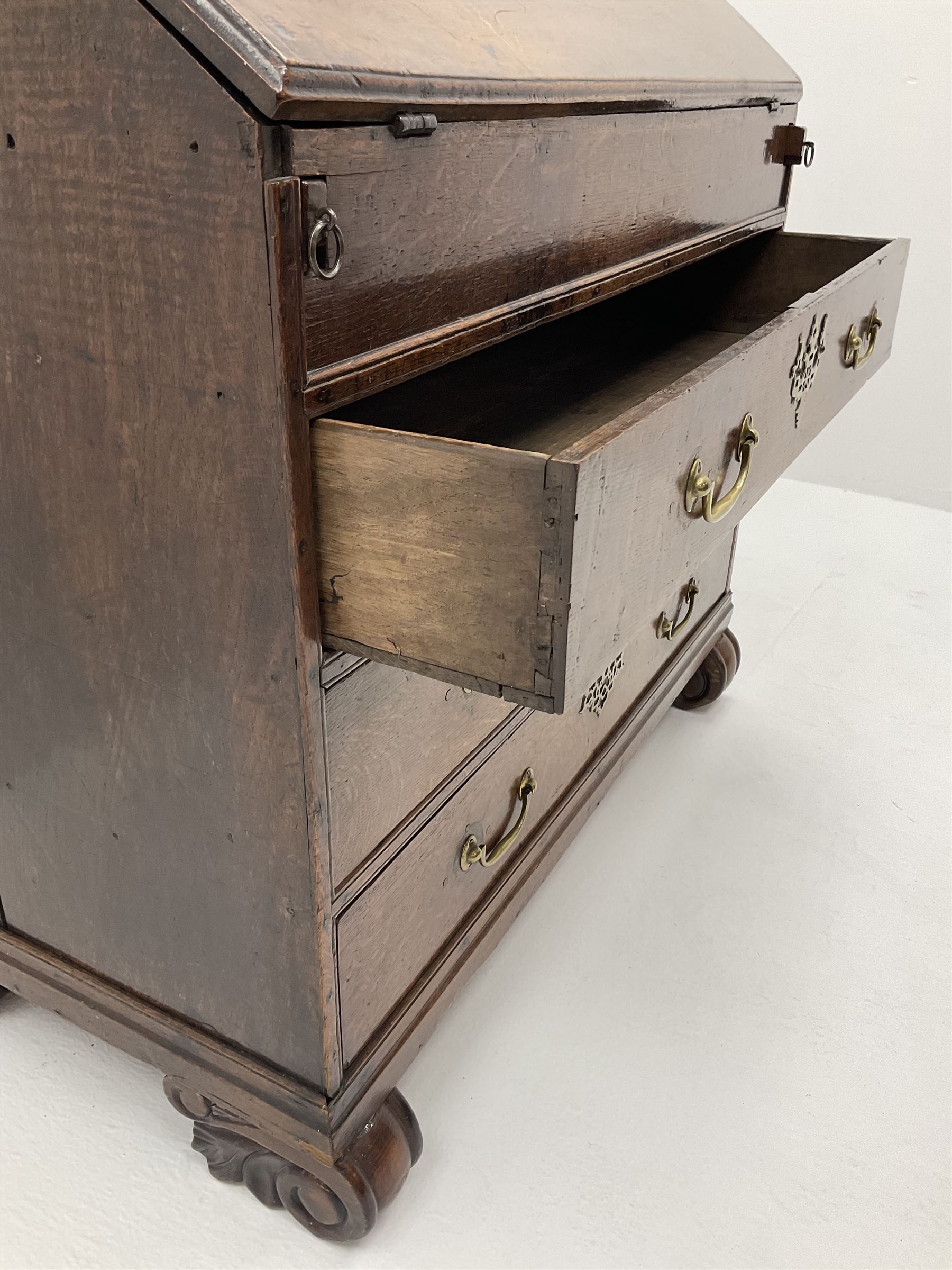 Georgian oak bureau - Image 4 of 5