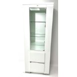 Gloss white illuminated display cabinet