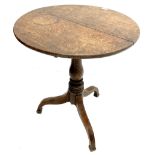 Early 20th century oak tripod wine table
