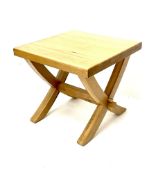 Light oak �X� framed and pegged occasional table