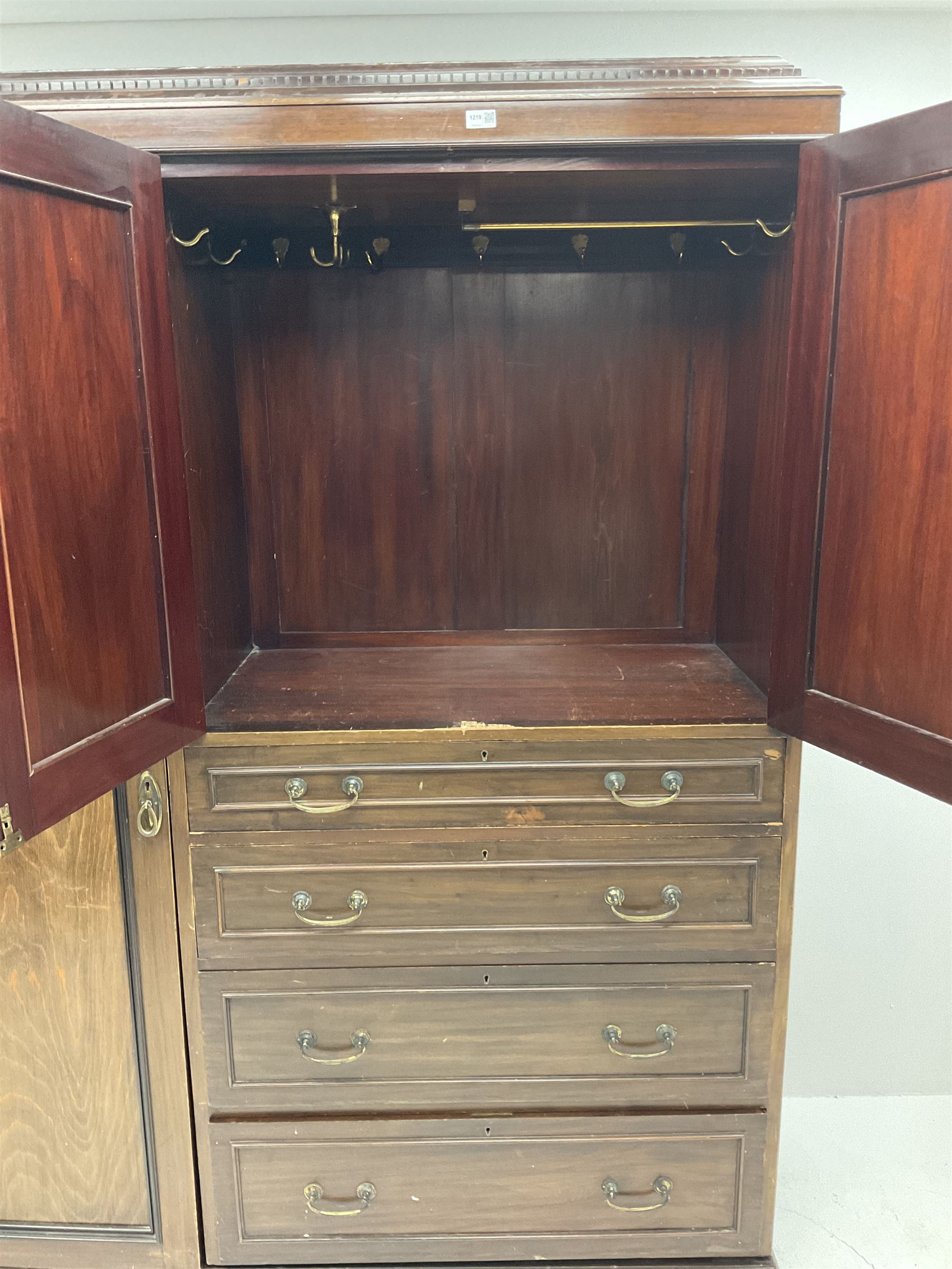 Edwardian mahogany combination wardrobe - Image 3 of 6