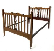 Edwardian walnut double bedstead