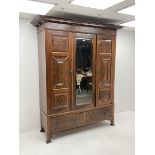 Large late Victorian walnut wardrobe