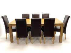 Light oak rectangular dining table