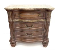 Kevin Charles American walnut serpentine chest with marble top