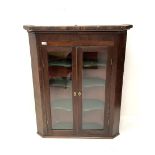 19th century mahogany hanging corner cabinet