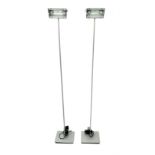 Pair of Ilva brushed chrome dimmable standard lamps