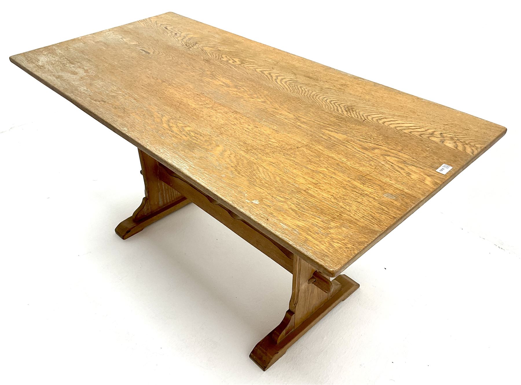 Mid 20th century rectangular oak dining table - Image 3 of 3