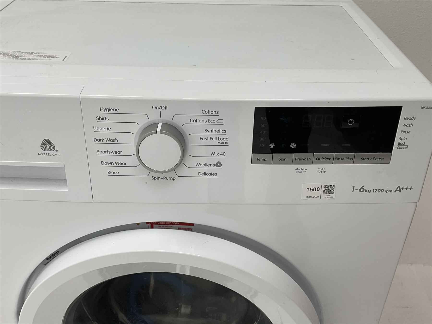 Blomberg LBF1623W washing machine - Image 3 of 3