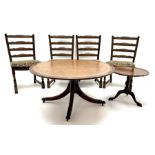 Regency style mahogany circular pedestal coffee table (D106cm