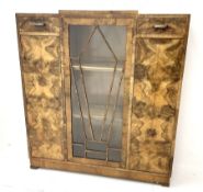 Art Deco walnut display cabinet