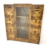 Art Deco walnut display cabinet