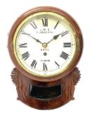 19th century and later mahogany cased LMS drop dial wall clock