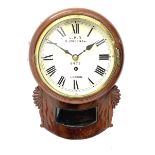 19th century and later mahogany cased LMS drop dial wall clock