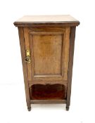 Edwardian oak bedside pot cupboard enclosed by panelled door