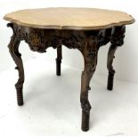 19th century walnut centre table