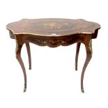 Late 19th century marquetry inlaid gilt metal mounted occasional table