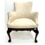 Fawn upholstered armchair
