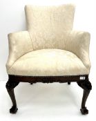 Fawn upholstered armchair