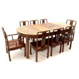 Hong Kong rosewood circular extending dining table with two leaves (W211cm