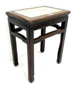 19th century Chinese rosewood table with inset marble top