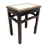 19th century Chinese rosewood table with inset marble top