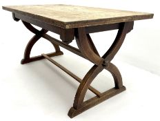Early 20th century rectangular oak dining table