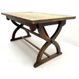 Early 20th century rectangular oak dining table