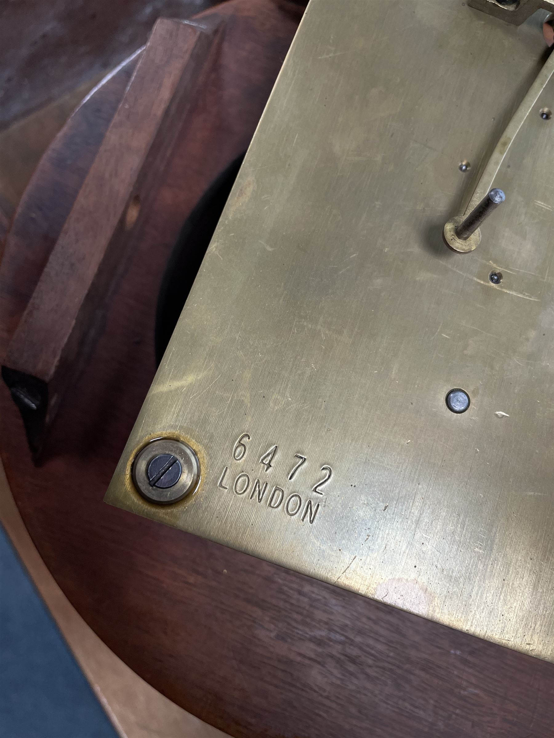 19th century and later mahogany cased LMS drop dial wall clock - Image 8 of 8