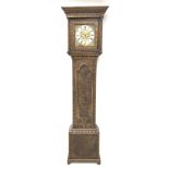 19th century carved oak longcase clock