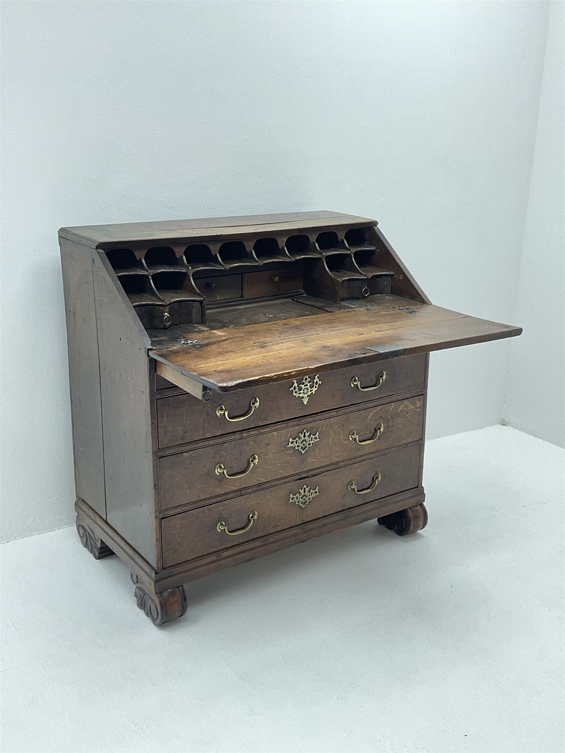 Georgian oak bureau - Image 3 of 5