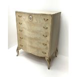 French style painted serpentine chest