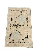 Kashmiri hand stick wool chain ivory ground rug