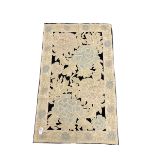 Kashmiri hand stick wool chain ivory ground rug