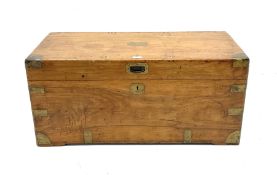 Early 20th century brass bound camphor wood campaign style chest