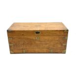 Early 20th century brass bound camphor wood campaign style chest