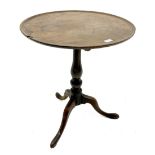 19th century mahogany tripod wine table