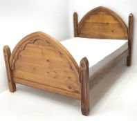 Gothic pine 4ft6 double bedstead