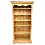 Solid pine open bookcase